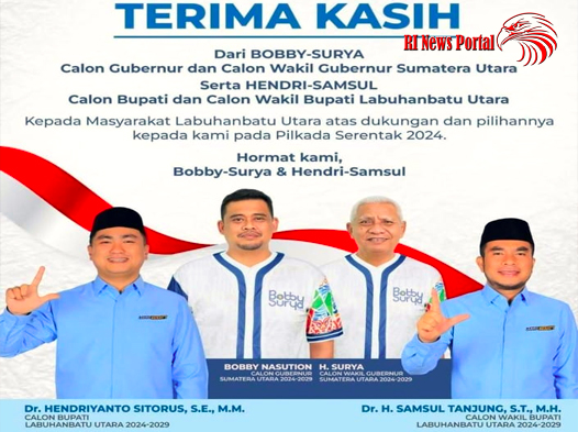 Cabup Labura 02 dan Cagubsu 01 Menang Telak di TPS Pencoblosan Hendriyanto