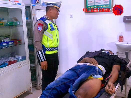 Polisi Lakukan Olah TKP Usai Pemotor Jatuh Meninggal Tertabrak Bus di Wuryantoro