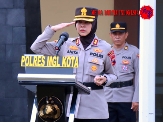 Kapolres Magelang Kota Pimpin Upacara Kenaikan Pangkat Pengabdian Pamen Polri