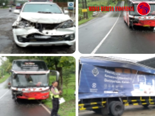 Laka di Jalur Jatisrono-Slogohimo Libatkan 3 Mobil Jadi Korban Ringsek
