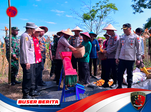 Polres Wonogiri Dampingi Panen Jagung di Jatipurno sebagai Implementasi Program Asta Cita