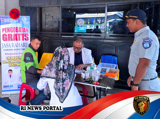 Jasa Raharja Bukittinggi Gelar Pemeriksaan Kesehatan dan Pengobatan Gratis