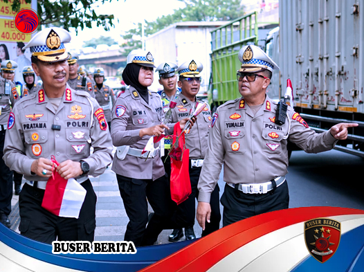Aksi Simpatik Ditlantas Polda Jateng Sambut HUT ke-80 RI