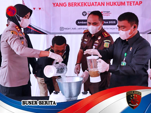 Kejaksaan dan Polres Semarang Musnahkan Barang Bukti Tindak Pidana