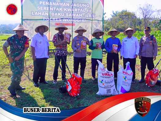 Polres Wonogiri Galang Sinergi Ketahanan Pangan Lewat Penanaman Jagung Serentak di Waduk Gajah Mungkur