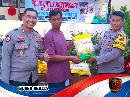Sinergi Polri dan Bulog Gelar Pasar Pangan Murah di Jatisrono