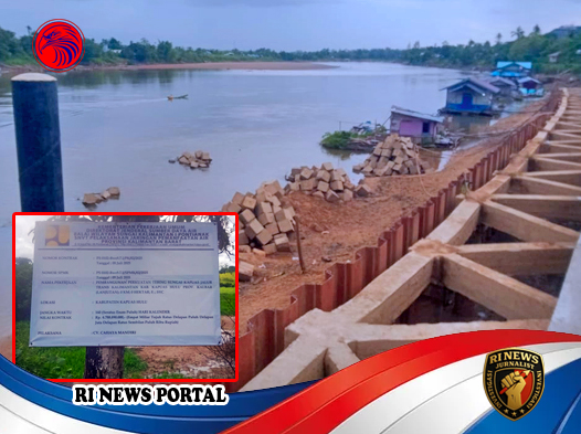 Dugaan Mangkraknya Proyek Perkuatan Tebing Sungai di Kapuas Hulu