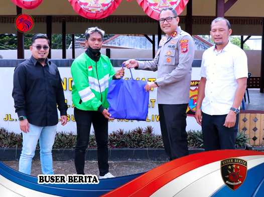 Silaturahmi Kapolres Lampung Barat dengan Driver Ojol Draiv