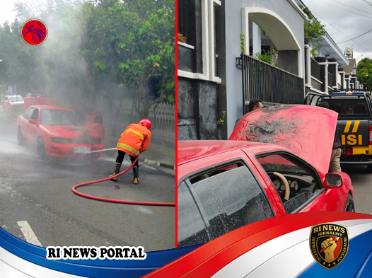 Kebakaran Misterius Sedan Timor di Depan Kejaksaan Wonogiri