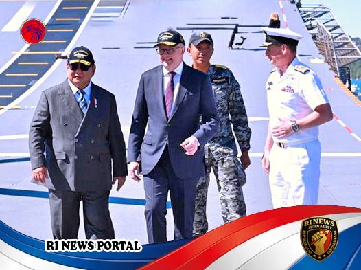 Peninjauan Presiden Prabowo di HMAS Canberra