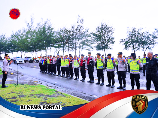 Polda Bali Gelar Apel Kesiapan Pengamanan OPPO RUN 2025 di Pantai Masceti