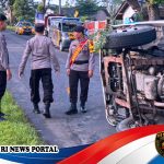 Respons Cepat Polres Wonogiri Atasi Kecelakaan Truk Pasir Tunggal di Ngadirojo