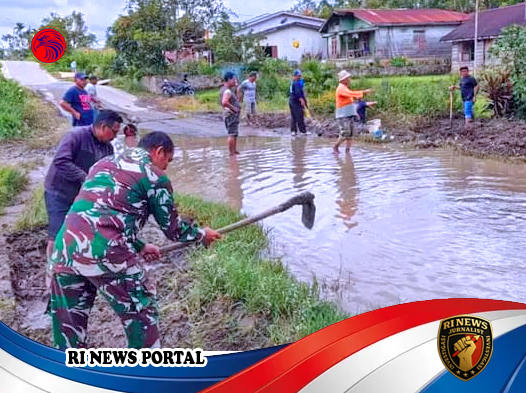 Gotong Royong Babinsa dan Warga Bangun Pane- Solidaritas Desa Menghadapi Ancaman Banjir Musim Hujan
