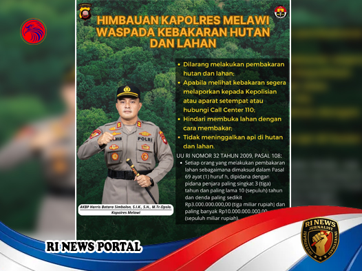 Kapolres Melawi Imbau Warga Waspada Karhutla di Awal Musim Kemarau 2026