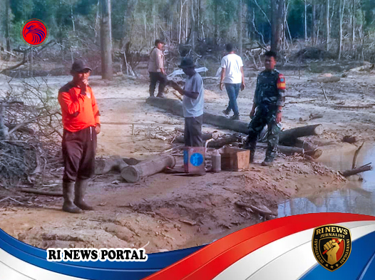 Mesin Diesel Dibakar di Tepi Sungai Tekudum dan Batang Mentebah