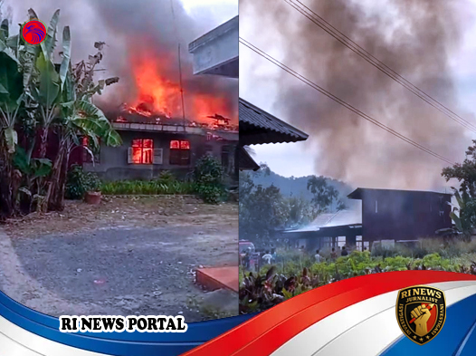 Kobaran Api Melahap Rumah Warga di Sungai Baringin