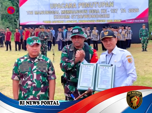 Penutupan TMMD Reguler ke-127 di Wonogiri- Gong Berbunyi