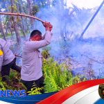 Respons Cepat Polisi Padamkan Kebakaran Semak di Areal Yayasan Emaus Nanga Pinoh