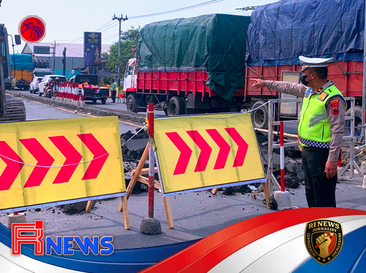 Pengawalan Ketat Satlantas Pemalang Cegah Macet di Jalur Lingkar Utara Saat Pengecoran Jalan Nasional