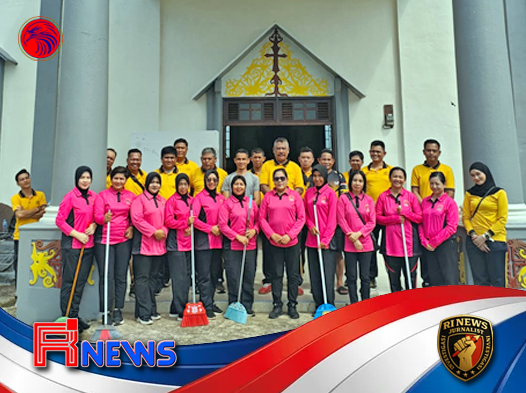 Polsek Putussibau Selatan Gelar Bakti Religius di Gereja Santo Bonaventura