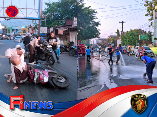 Tumpahan Minyak Solar Bus Sipirok Nauli Picu Kecelakaan Beruntun di Jalan Sisingamangaraja Padangsidimpuan