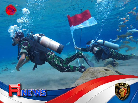 Pengibaran Bendera Merah Putih di Bawah Laut