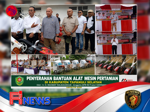 Sabam Rajagukguk Serahkan 16 Unit Alsintan Dorong Pemulihan Pertanian Tapsel Pascabencana