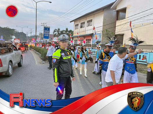 Satlantas Polres Melawi Gelar Pengawalan Rapi di Pawai HUT ke-77 Paroki Katolik Santa Maria