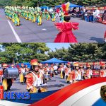 Drumband Santri Mewarnai Jalanan Kediri