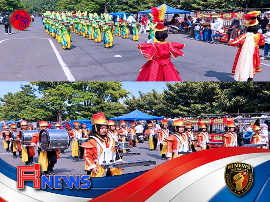 Drumband Santri Mewarnai Jalanan Kediri