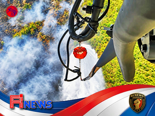 Heli Super Puma TNI AU Disiagakan di Lereng Lawu